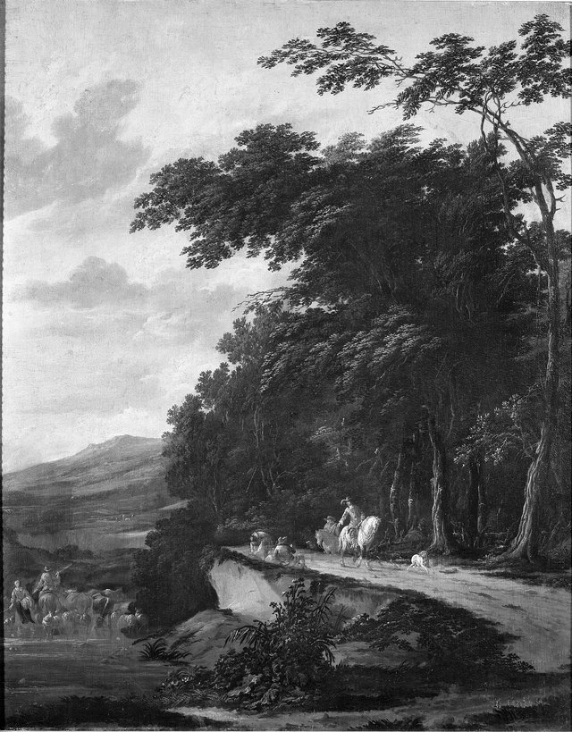 Landscape with Figures and Cattle by Jan van Kessel