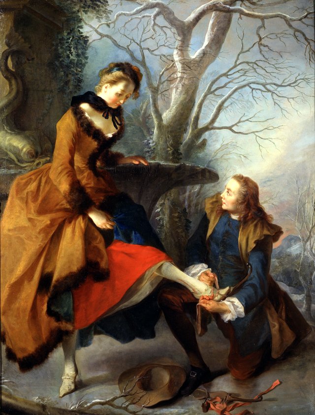 Fastening the Skate by Nicolas Lancret