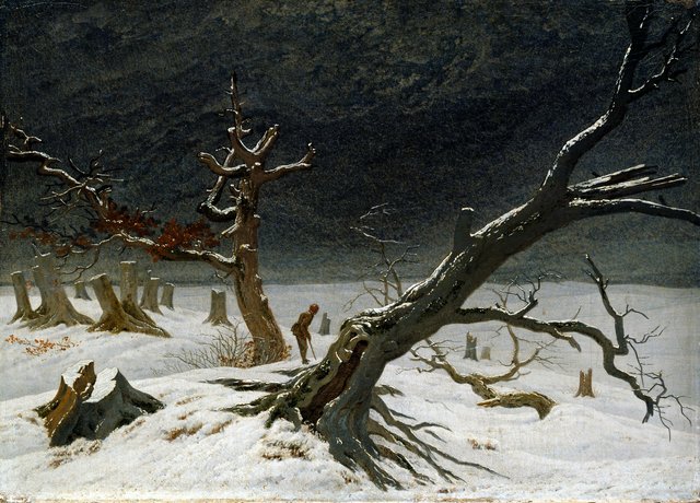 Winter landscape by Caspar David Friedrich