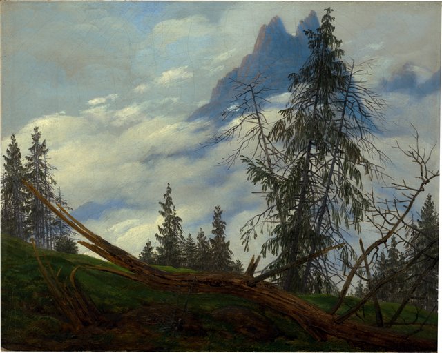 Mountain Peak with Drifting Clouds by Caspar David Friedrich