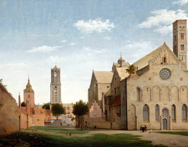 Utrecht, Saint Mary's Square and Saint Mary's Church by Pieter Jansz. Saenredam
