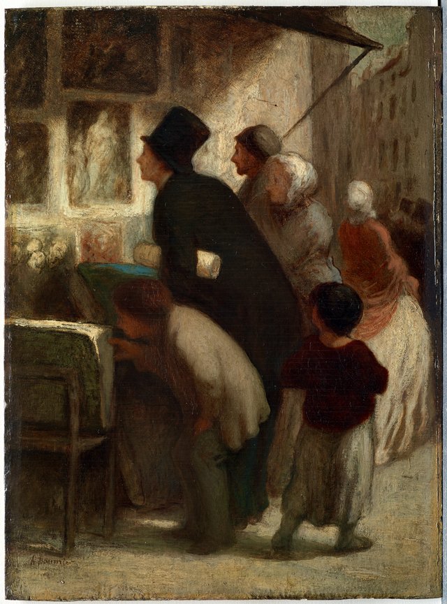 Outside the Print–Seller's Shop by Honoré Daumier
