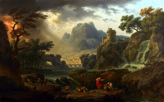 A Mountain Landscape with an Approaching Storm by Joseph Vernet