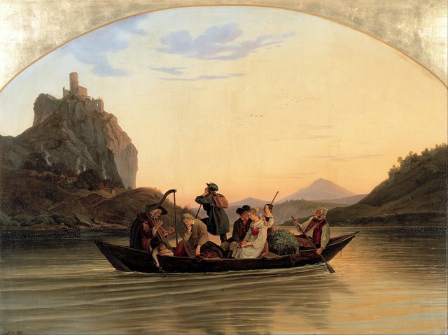Crossing at Schreckenstein by Ludwig Richter