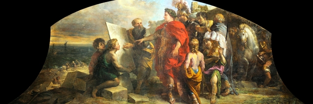 Augustus building the port of Miseno by Charles de La Fosse