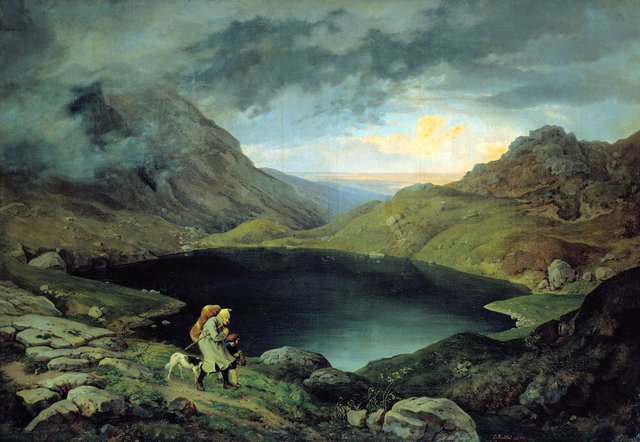 Pond in the Riesengebirge by Ludwig Richter