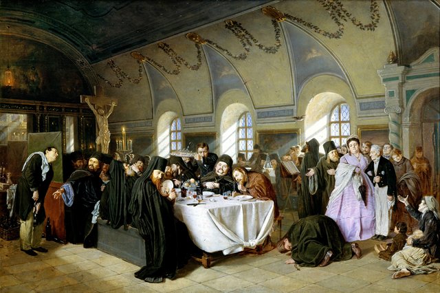 Monastic Refectory by Vasily Perov