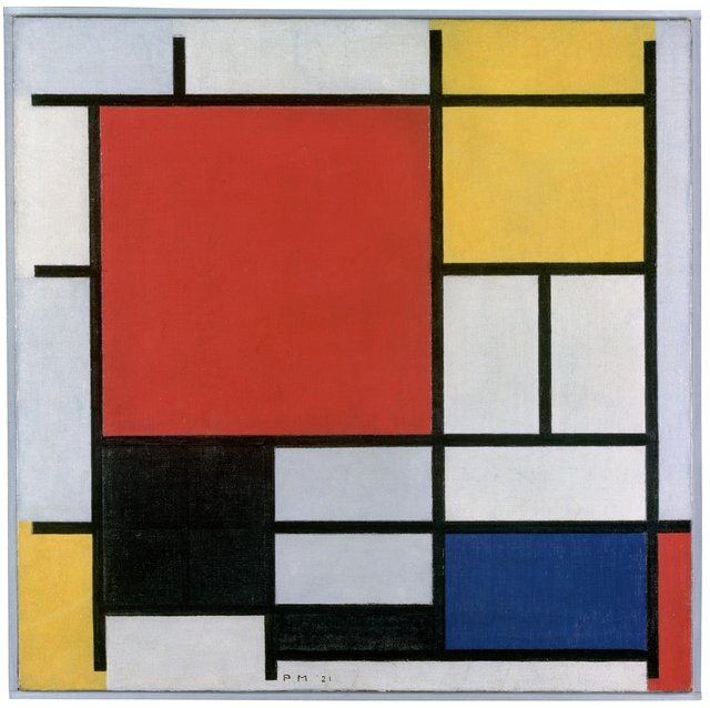 Composition with Large Red Plane, Yellow, Black, Grey and Blue by Piet Mondrian