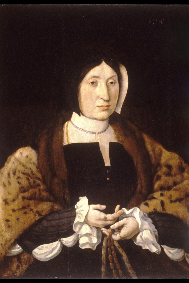 Portrait of a Woman in a Leopard Cloak by Jan Cornelisz Vermeyen