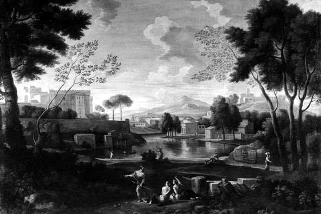 Classical Landscape with the Vatican Belvedere by Jan Frans van Bloemen