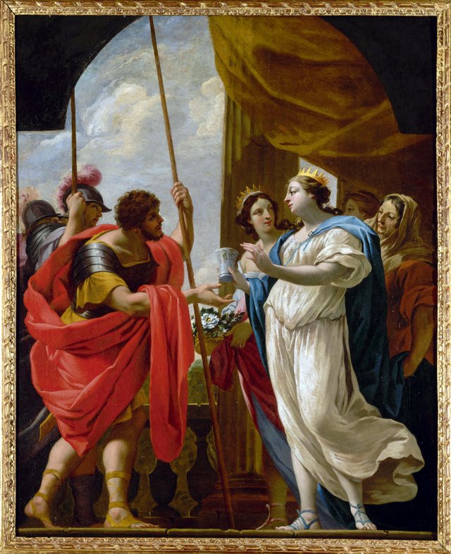 Hélène offrant à Ménélas la potion de la reine Polydamne by Simon Vouet