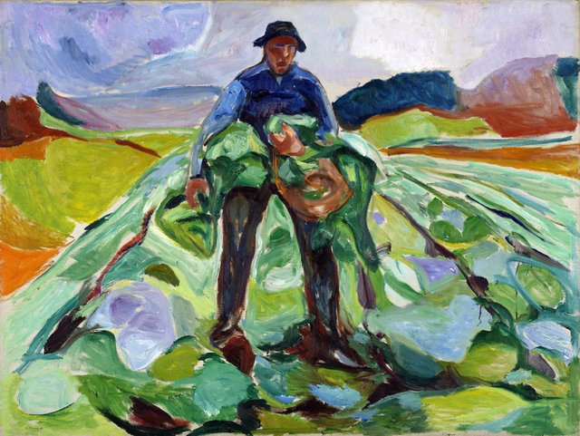 Man in the Cabbage Field by Edvard Munch