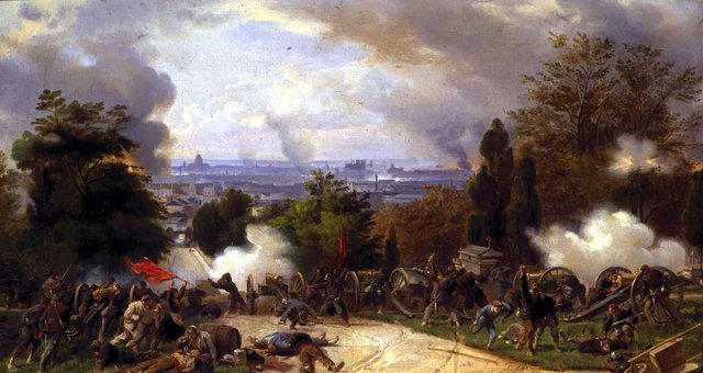 Derniers combats au Père-Lachaise by Henri Félix Emmanuel Philippoteaux