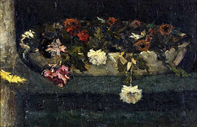 Still life with flowers in a bowl by Suze Robertson