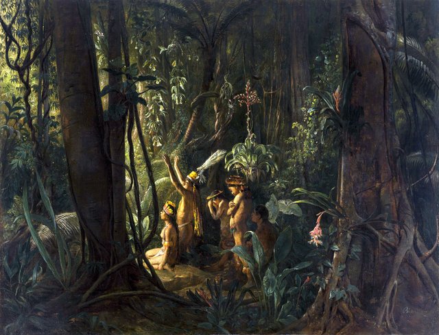 Amazonian Indians Worshiping the Sun God by François-Auguste Biard