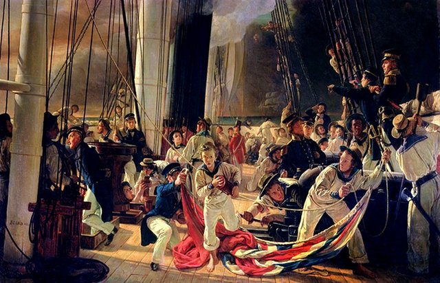 On the Deck During a Sea Battle by François-Auguste Biard