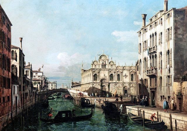 Rio dei Mendicanti with the Scuola di San Marco by Bernardo Bellotto