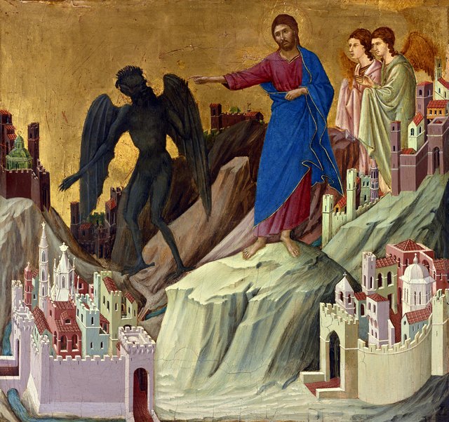 The Temptation of Christ on the Mountain by Duccio di Buoninsegna