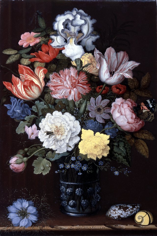 Floral Still Life with Shells by Balthasar van der Ast