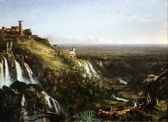 The Cascatelli, Tivoli, Looking Towards Rome by Thomas Cole