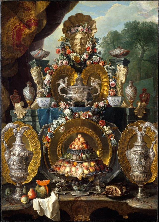Still Life with Silver by Alexandre-François Desportes