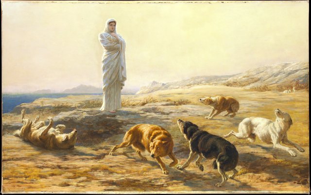 Pallas Athena and the Herdsman's Dogs by Briton Rivière