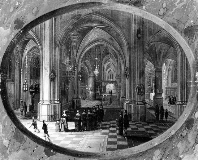 Interior of a Gothic Church at Night by Pieter Neefs the Elder