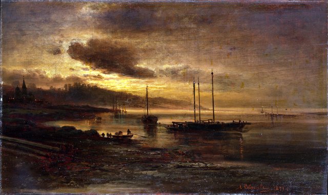 Night Scene on the Volga by Alexei Savrasov