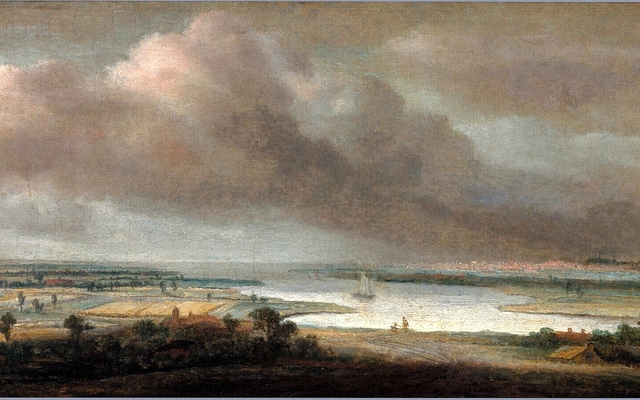 Flat Landscape with a Broad River by Philips Koninck