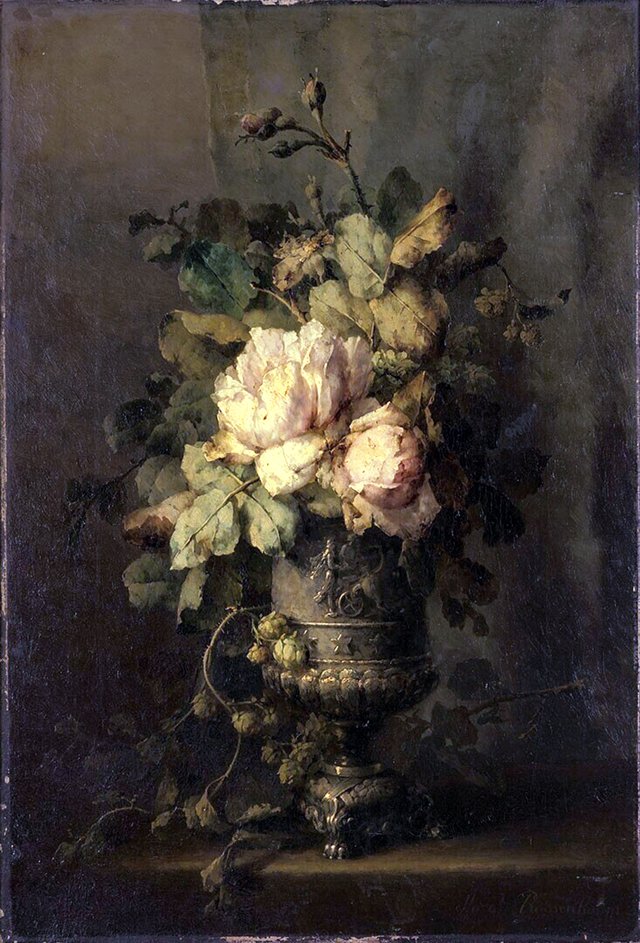 Silver Vase of Flowers by Margaretha Roosenboom