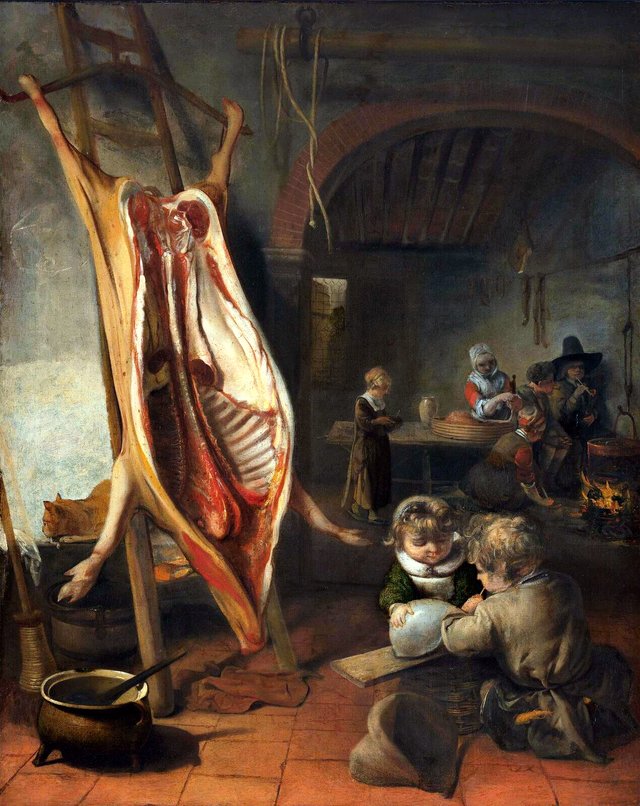 The slaughtered swine by Barent Fabritius