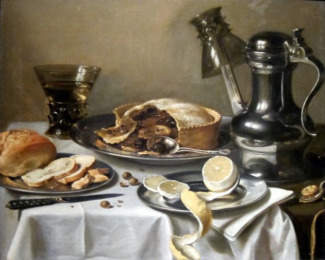Still Life at breakfast piece with Berckemeyer by Pieter Claesz