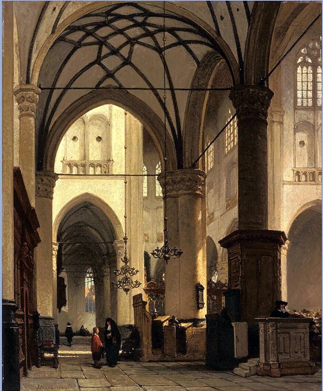 Interior of the Church of St Lawrence in Alkmaar by Johannes Bosboom