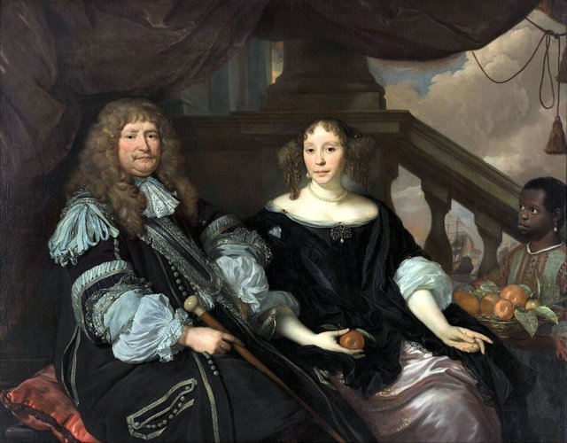 Portrait of Jan van Amstel and his wife Anna Boxhoorn by Abraham Lambertsz van den Tempel
