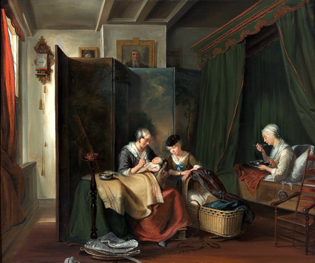 Dutch delivery room by Cornelis Troost