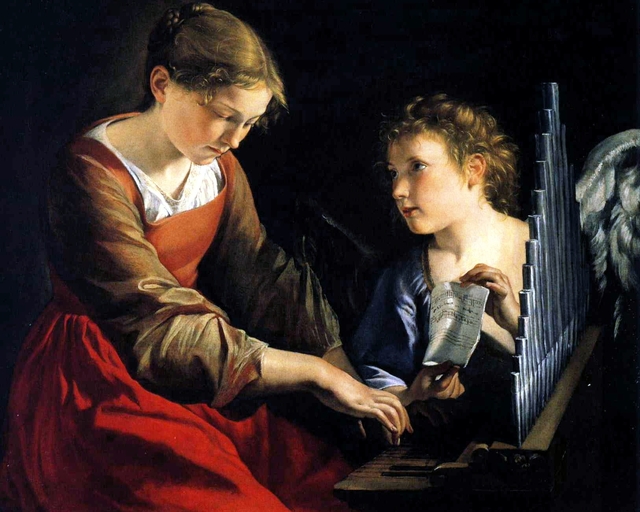 Saint Cecilia with an Angel by Orazio Gentileschi