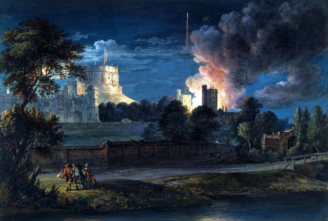 Windsor Castle from Datchet Lane on a Rejoicing night by Paul Sandby