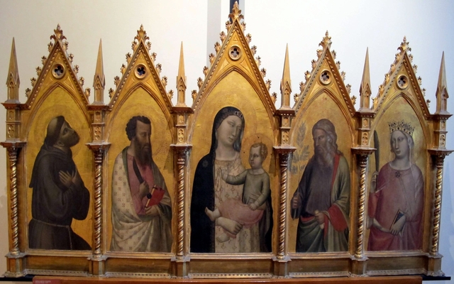 Polyptych of the Madonna and four saints by Bernardo Daddi