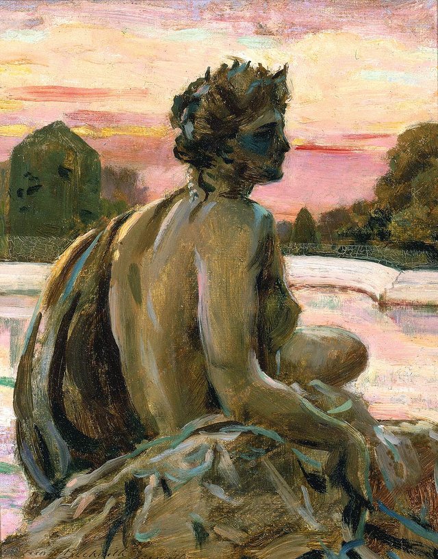 One of the Figures at the Parterre d'Eau by James Carroll Beckwith