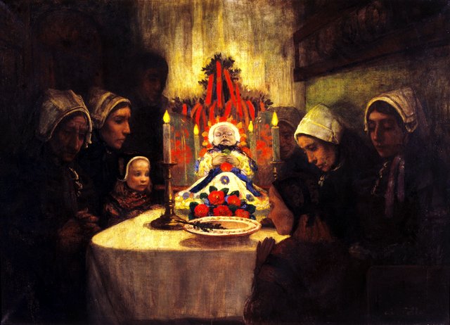 Ouessant People Mourning a Dead Child by Charles Cottet