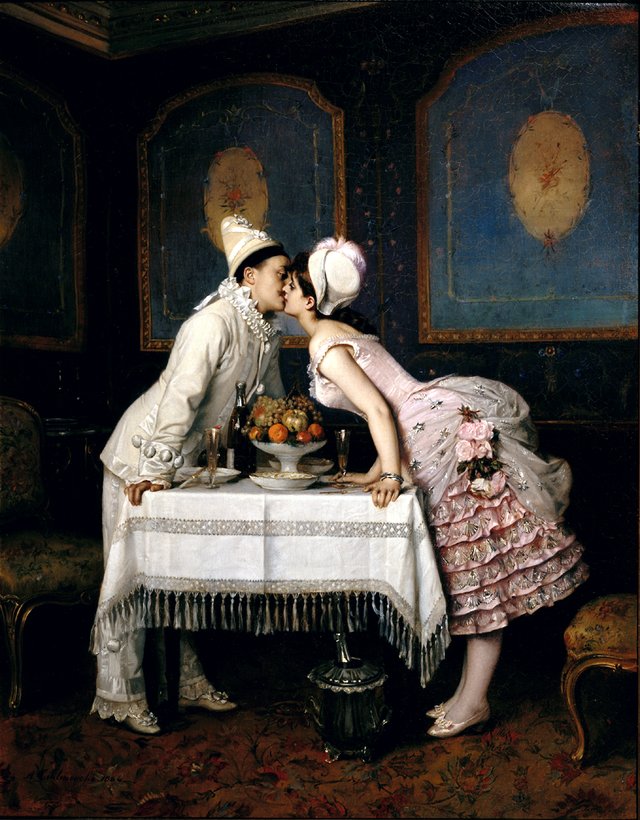 The Kiss by Auguste Toulmouche