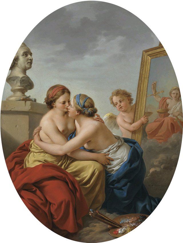 Die Union von Malerei und Skulptur by Louis-Jean-François Lagrenée