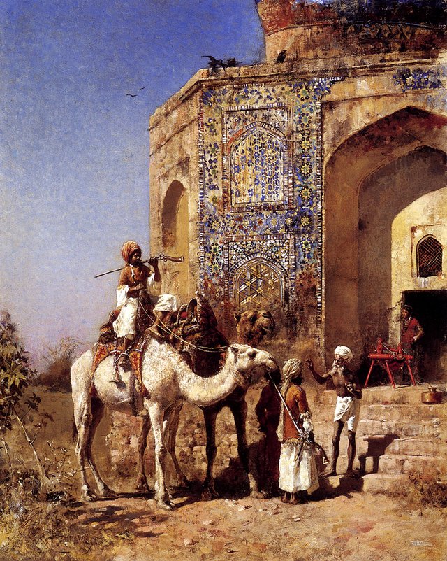 The Old Blue-Tiled Mosque outside Delhi by Edwin Lord Weeks