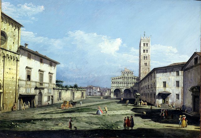 The Piazza San Martino, Lucca by Bernardo Bellotto