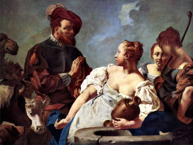 Rebecca at the Well by Giovanni Battista Piazzetta
