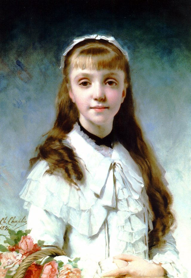 Portrait of a young girl by Charles Joshua Chaplin