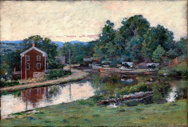Evening at the Lock, Napanoch, New York by Theodore Robinson