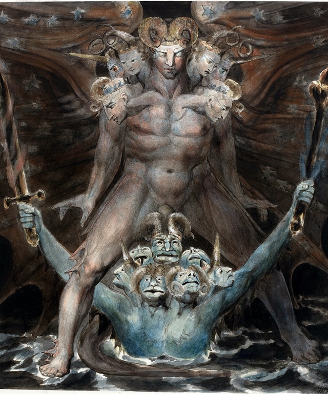 The Great Red Dragon and the Beast from the Sea by William Blake