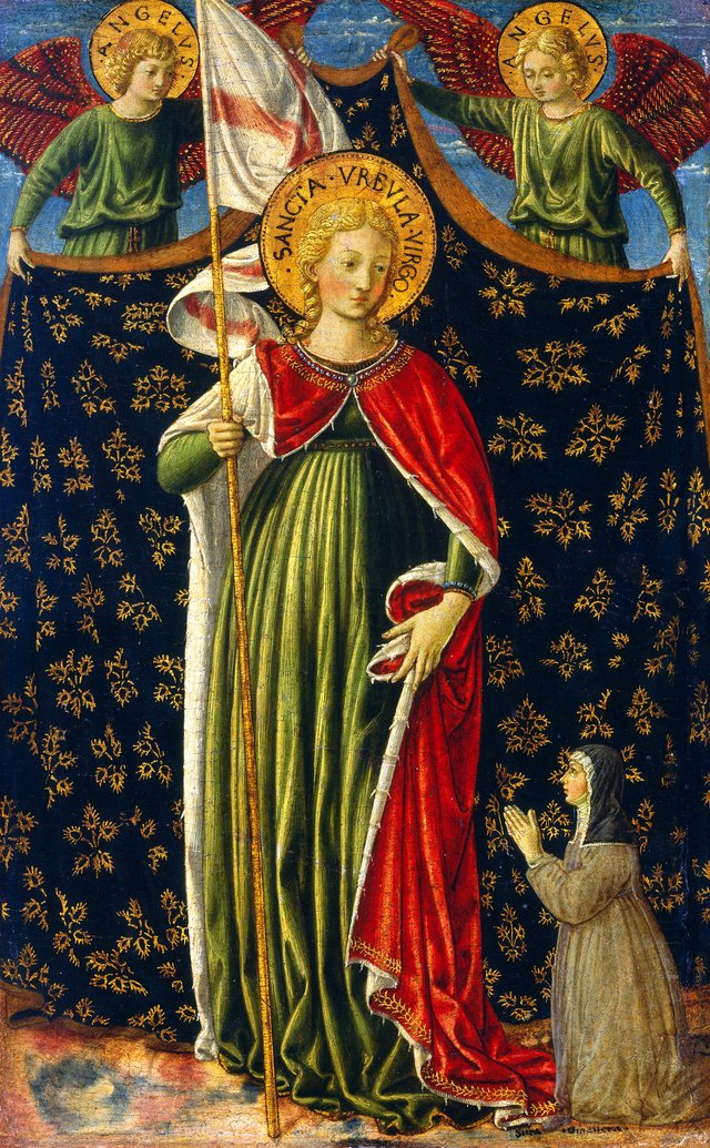 Saint Ursula with Two Angels and Donor by Benozzo Gozzoli
