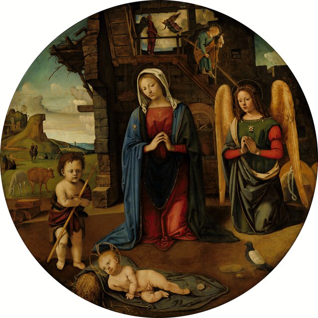 The Nativity with the Infant Saint John by Piero di Cosimo